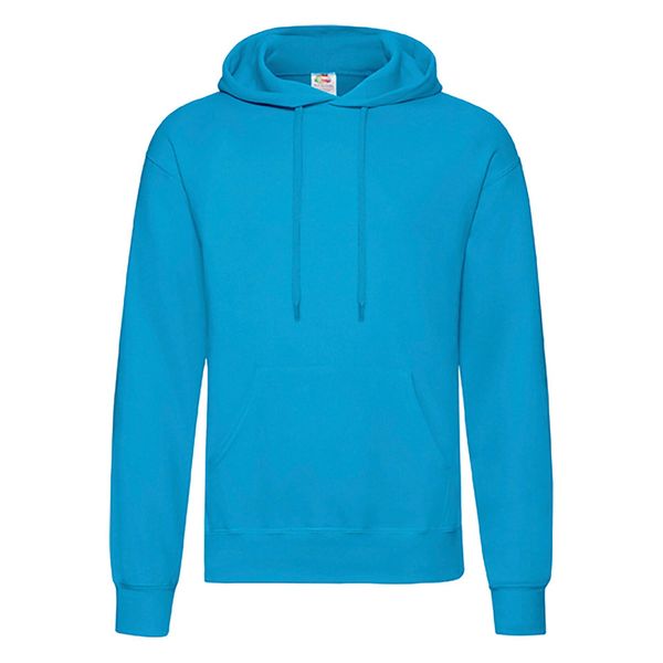 Bluza Fruit Of The Loom Classic z kapturem dla dorosłych Blue Azure. Niebieskie bluzy z kapturem Fruit of the Loom, s, bez wzorów, z kapturem. Za 165.99 zł.