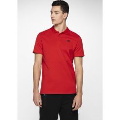 Koszulka polo męska TSM307 - czerwony. Czerwone koszulki polo 4F, m, bez wzorów, z bawełny, bez kołnierzyka, bez ramiączek. Za 69.99 zł.