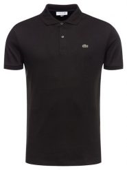 Lacoste Polo DH2050 Czarny Regular Fit. Czarne koszulki polo LACOSTE, m, bez wzorów, z bawełny, bez kołnierzyka, bez ramiączek. Za 289.99 zł.