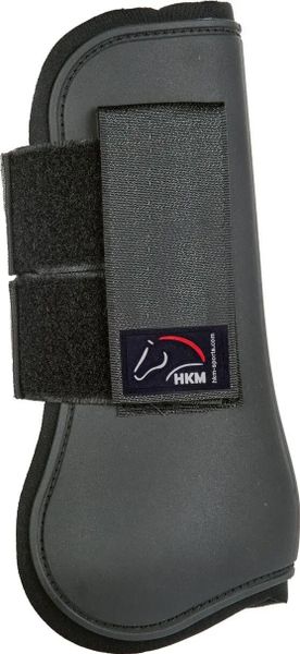 Otwarte przednie getry dla koni HKM Premium. Czarne legginsy długie sportowe HKM, bez wzorów, z materiału. Za 158.00 zł.