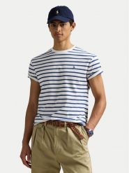 Polo Ralph Lauren T-Shirt 710938134008 Granatowy Custom Slim Fit. Niebieskie koszulki polo Polo Ralph Lauren, m, bez wzorów, z bawełny, bez kołnierzyka, bez ramiączek. Za 399.99 zł.