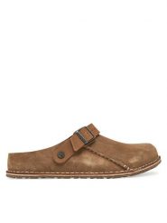 Birkenstock Klapki Lutry Premium 1025293 Beżowy. Brązowe klapki Birkenstock, z nubiku. Za 719.99 zł.