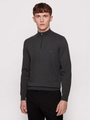 Boss Sweter Padro-L 50419988 Szary Regular Fit. Szare swetry rozpinane Boss, l, bez wzorów, z bawełny, bez kołnierzyka, bez ramiączek. Za 669.99 zł.