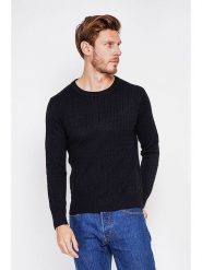 C& Jo Sweter w kolorze czarnym rozmiar: 50. Czarne swetry nierozpinane C& Jo, bez wzorów, ze splotem, bez kołnierzyka, bez ramiączek. Za 130.99 zł.