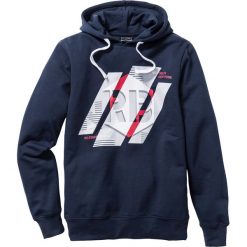 Bluza dresowa Slim Fit bonprix ciemnoniebieski. Bluzy marki bonprix, l, z nadrukiem, z dresówki, z kapturem. Za 79.99 zł.
