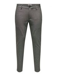 ONLY & SONS Spodnie chino "Mark" - Slim fit - w kolorze ciemnoszarym rozmiar: W30/L32. Szare eleganckie spodnie Only & Sons, l. Za 87.81 zł.