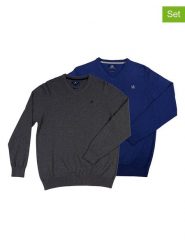 The Time of Bocha Swetry (2 szt.) w kolorze szaro-niebieskim rozmiar: L. Niebieskie swetry nierozpinane The Time of Bocha, l, bez wzorów, z bawełny, bez kołnierzyka, bez ramiączek. Za 217.99 zł.