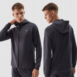 BLUZA MĘSKA 4F BLUZA TRENINGOWA ROZPINANA Z KAPTUREM TFSWM393 KOLOR SZARY. Szare bluzy z kapturem 4F, l, bez wzorów, z materiału, z kapturem. Za 199.99 zł.