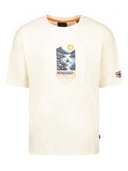 Geographical Norway Koszulka "Jembark" w kolorze kremowym rozmiar: 3XL. Brązowe bezrękawniki Geographical Norway, xl, bez wzorów, z bawełny, bez kołnierzyka, bez ramiączek. Za 81.95 zł.