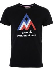 Peak Mountain Koszulka w kolorze czarnym rozmiar: M. Czarne bezrękawniki Peak Mountain, m, bez wzorów, z bawełny, bez kołnierzyka, bez ramiączek. Za 61.46 zł.