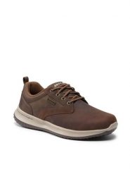 Skechers Półbuty Antigo 65693/CDB Brązowy. Brązowe eleganckie półbuty Skechers, bez wzorów, z nubiku, bez obcasa, bez zapięcia. Za 309.00 zł.