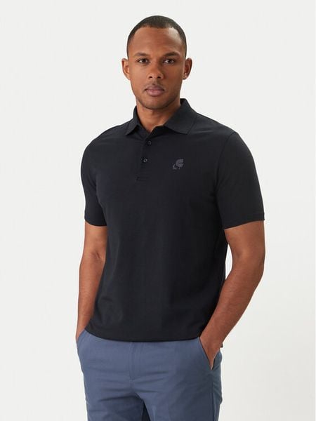 KARL LAGERFELD Polo 745750 562221 Granatowy Regular Fit. Niebieskie koszulki polo KARL LAGERFELD, m, bez wzorów, z bawełny, bez kołnierzyka, bez ramiączek. Za 329.99 zł.