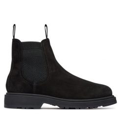 Sztyblety Gant. Czarne botki sznurowane GANT, bez wzorów, bez obcasa, bez zapięcia. Za 799.99 zł.