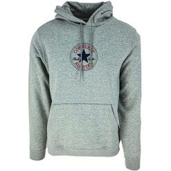 Bluza z kapturem Converse Go-To Chuck Taylor Patch Brushed, Dla obu płci. Szare bluzy z kapturem Converse, xs, bez wzorów, z bawełny, z kapturem. Za 290.00 zł.