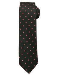 Czarny Elegancki Krawat Męski -Angelo di Monti- 6 cm, w Czerwone Figury Geometryczne. Czerwone krawaty i muchy Angelo di Monti, bez wzorów. Za 45.00 zł.