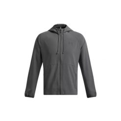 Kurtka przeciwwiatrowa Under Armour UA Stretch Woven - Szara. Szare kurtki Under Armour, l, bez wzorów, z materiału, z kapturem. Za 308.40 zł.