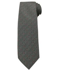 Szary Elegancki Męski Krawat -Angelo di Monti- 7 cm, Melanż, w Czerwone Kropki. Czerwone krawaty i muchy Angelo di Monti, bez wzorów. Za 45.00 zł.