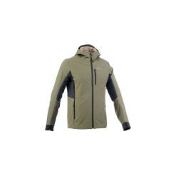 Kurtka Softshell trekkingowa Trek 500 WindWarm męska. Niebieskie kurtki QUECHUA, l, bez wzorów, z elastanu, bez kaptura. Za 199.99 zł.