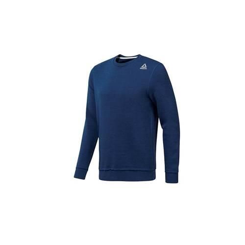 Bluza sportowa męska Reebok Elements Marble Melange Crew Sweatshirt. Niebieskie bluzy bez kaptura Reebok, m, bez wzorów, bez kaptura. Za 230.75 zł.