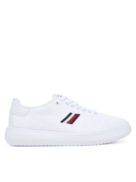 Tommy Hilfiger Sneakersy Modern Lightcup FM0FM05528 Biały. Białe buty sportowe casual Tommy Hilfiger, bez wzorów, z materiału, bez zapięcia. Za 299.99 zł.