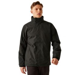 Męska Kurtka Przeciwdeszczowa Ardmore. Czarne kurtki Regatta, l, bez wzorów, z materiału, z kapturem. Za 215.99 zł.