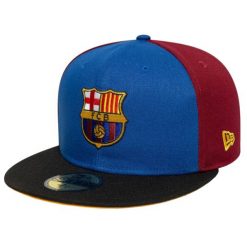 Czapka z daszkiem męska Mes Que Un 59Fifty FC Barcelona Cap. Czerwone czapki z daszkiem New Era, bez wzorów, z poliesteru. Za 349.99 zł.