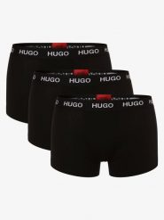 HUGO Obcisłe bokserki pakowane po 3 szt. Mężczyźni Bawełna czarny, S. Czarne bokserki Hugo, m, bez wzorów, z bawełny. Za 219.95 zł.