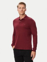 Tommy Hilfiger Polo MW0MW37317 Bordowy Regular Fit. Czerwone koszulki polo Tommy Hilfiger, l, bez wzorów, z bawełny, bez kołnierzyka, bez ramiączek. Za 409.99 zł.