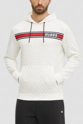 GUESS Biała bluza męska New Korbin, Rozmiar XXL. Białe bluzy Guess, m, z aplikacjami, bez kaptura. W wyprzedaży za 230.99 zł.