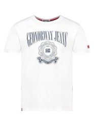 Geographical Norway Koszulka "Jacao" w kolorze białym rozmiar: XXL. Białe bezrękawniki Geographical Norway, xxl, bez wzorów, z bawełny, bez kołnierzyka, bez ramiączek. Za 61.60 zł.