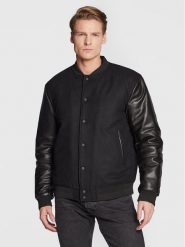 Sisley Kurtka bomber 28GCSN012 Czarny Regular Fit. Czarne kurtki Sisley, m, bez wzorów, z wełny, bez kaptura. Za 429.99 zł.