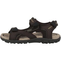 Sandały GEOX U SANDAL STRADA D Brązowy. Brązowe sandały Geox, z materiału, bez zapięcia. Za 317.99 zł.