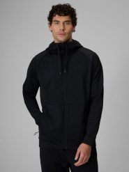 4F Bluza treningowa regular z kapturem męska - czarna 3XL. Czarne bluzy z kapturem 4F, m, bez wzorów, z dzianiny, z kapturem. Za 199.99 zł.