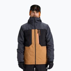 Kurtka snowboardowa męska Quiksilver Dawson. Czarne kurtki Quiksilver, l, bez wzorów, z materiału, bez kaptura. Za 775.00 zł.