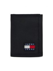 Tommy Jeans Mały Portfel Męski Tjm Ess Daily Nylon Tri Wallet AM0AM13269 Czarny. Czarne portfele Tommy Jeans, bez wzorów, z jeansu. Za 109.99 zł.