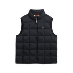 Kurtka puchowa bez rękawów Superdry Fuji Lite. Czarne kurtki Superdry, m, bez wzorów, z materiału, bez kaptura. Za 342.00 zł.