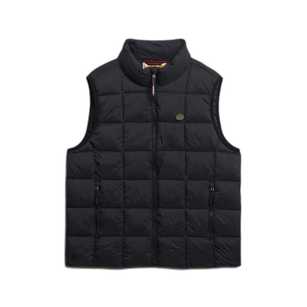 Kurtka puchowa bez rękawów Superdry Fuji Lite. Czarne kurtki Superdry, m, bez wzorów, z materiału, bez kaptura. Za 335.50 zł.