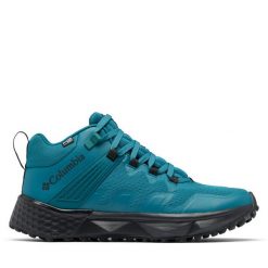 Trekkingi Columbia. Zielone botki sznurowane Columbia, bez wzorów, bez obcasa, bez zapięcia. Za 629.99 zł.