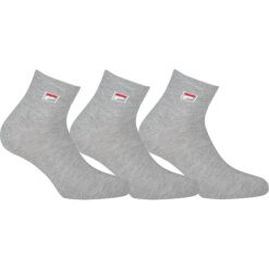 Skarpetki ponad kostę unisex Fila 3 pary. Szare skarpety Fila, bez wzorów, z bawełny. Za 28.99 zł.