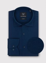 PAKO LORENTE – Gładka elegancka koszula męska w kolorze granatowym. Koszule Pako Lorente, m, bez wzorów, z bawełny, bez kołnierzyka, bez ramiączek. Za 119.99 zł.