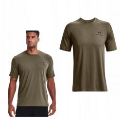 Męski T-Shirt Sportowy Under Armour Rush 361energy. Zielone t-shirty sportowe Under Armour, bez wzorów, bez ramiączek, do biegania. Za 173.87 zł.