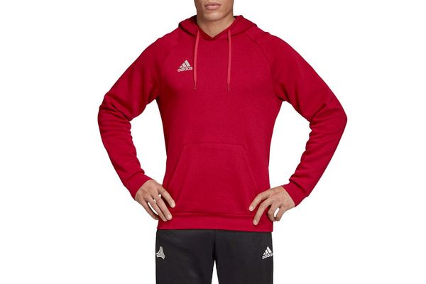 Adidas Tan Hooded Sweatshirt, męska bluza. Czerwone bluzy bez kaptura Adidas, m, bez wzorów, z bawełny, bez kaptura. Za 223.25 zł.