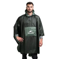 Peleryna Przeciwdeszczowa Naturehike Color Matching Raincoat. Zielone kurtki przeciwdeszczowe NATUREHIKE, uniwersalny, bez wzorów, bez kaptura. Za 151.11 zł.