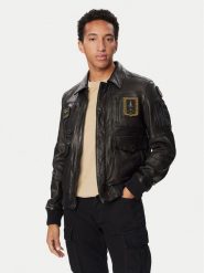 Aeronautica Militare Kurtka skórzana 262PN0846U100839 Czarny Regular Fit. Czarne kurtki Aeronautica Militare, m, bez wzorów, ze skóry, bez kaptura. Za 3,519.00 zł.
