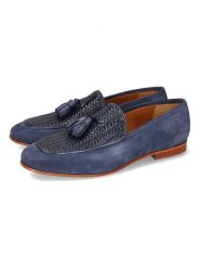 MELVIN & HAMILTON Skórzane mokasyny "Clive 21" w kolorze granatowym rozmiar: 44. Niebieskie botki sznurowane Melvin & Hamilton, bez wzorów, bez obcasa, bez zapięcia. Za 491.99 zł.