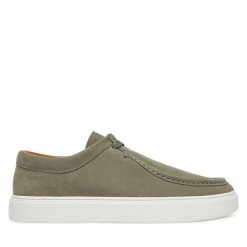 Półbuty Calvin Klein. Zielone eleganckie półbuty CALVIN KLEIN, bez wzorów, bez obcasa, bez zapięcia. Za 699.99 zł.