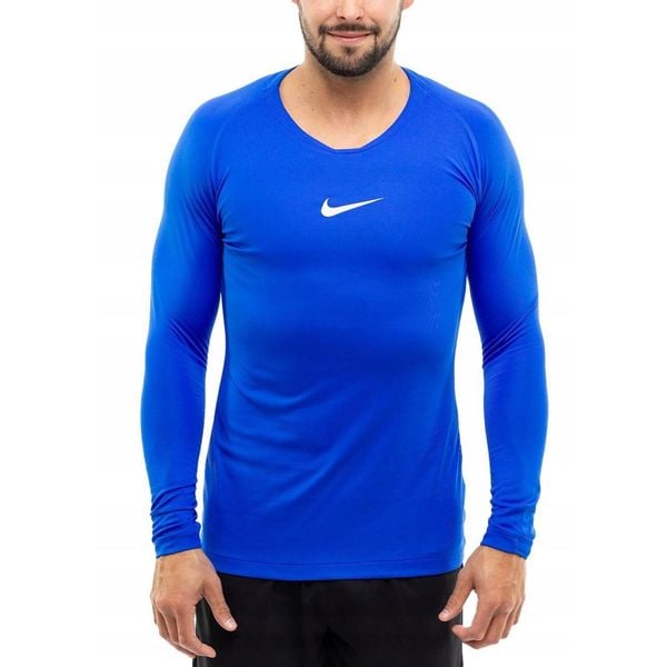 Koszulka Termoaktywna Mężczyzna Nike Długi Rękaw Longsleeve Dry Park roz. M. Niebieskie bielizna termoaktywna Nike, m, bez wzorów, z materiału, bez ramiączek, na fitness i siłownię. Za 85.99 zł.