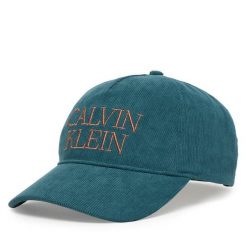 Czapka z daszkiem Calvin Klein. Niebieskie czapki z daszkiem CALVIN KLEIN, bez wzorów. Za 189.99 zł.