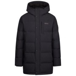 Dlx Griffin - męska puchowa kurtka długa Dark Grey. Szare kurtki DLX, na zimę, m, bez wzorów, z dzianiny, bez kaptura. Za 927.99 zł.