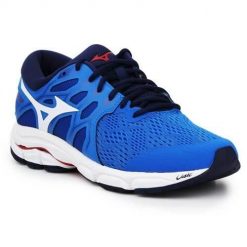 Buty do biegania męskie Mizuno Wave Equate 4. Niebieskie buty do biegania Mizuno, bez wzorów, z gumy, bez zapięcia, do biegania, mizuno wave. Za 618.00 zł.